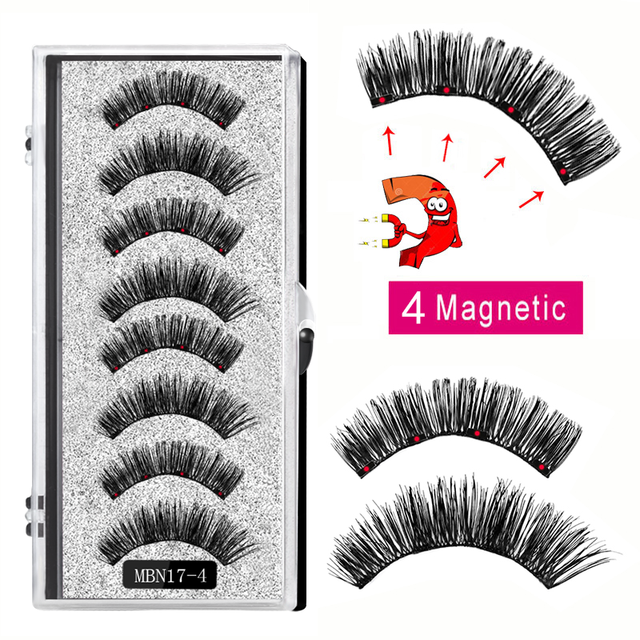4 Magnet Magnetic Eyelashes Natural Long 3D Mink Lashes Magnetic False Eyelashes Extension with Faux Cils Magnetique 2022 New