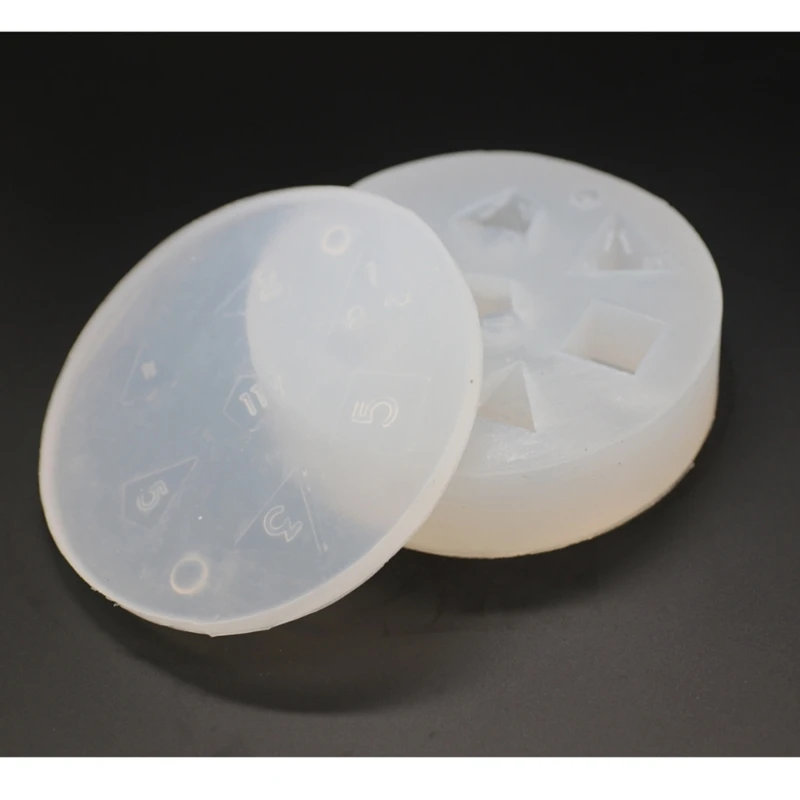 7 Dices Square Dices Mold Numbers Game Silicone Mold Transparent Digital Dices Game Home Craft Tools