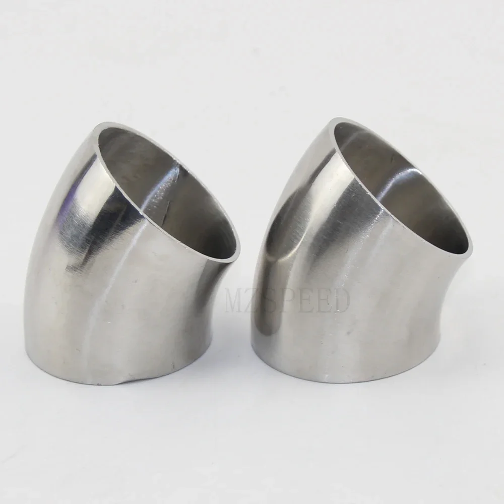 Steel Pipe Sanitary Butt Weld Elbow 51 mm 57 mm 63 76 OD 304 stainless steel 45 degree polished