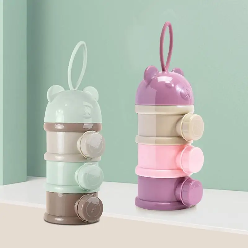 Formula Dispenser On The Go Portable Stackable Milk Powder Box Portable Baby Milk Powder Box Detachable Snack Storage Container