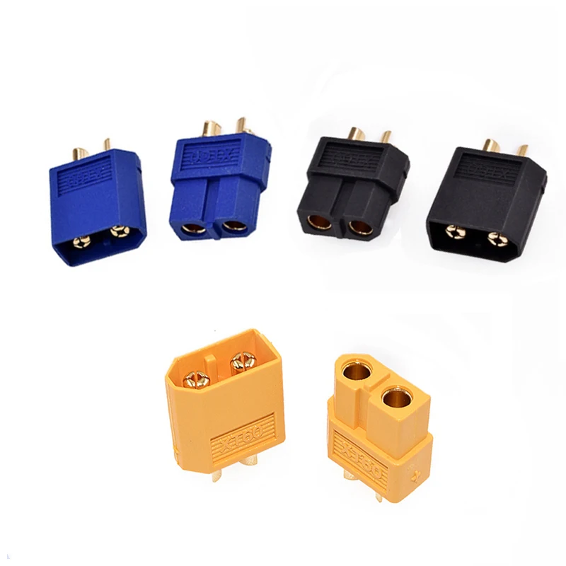 

5 Pairs Amass XT60 Plug Connector Yellow Blue Black Male Female Bullet Connectors Plugs For RC FPV Lithium Battery