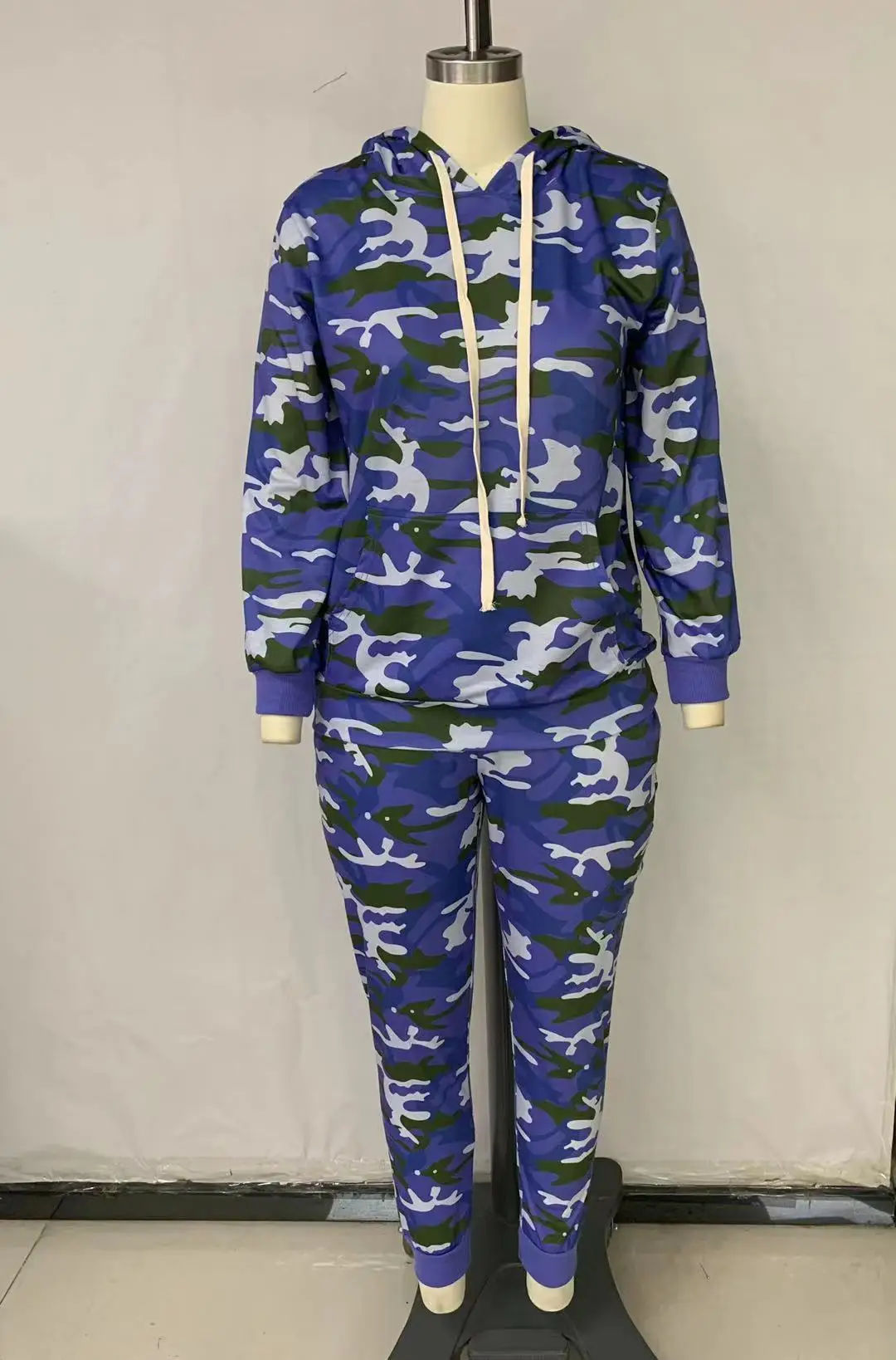 Plus Size Women Sets Camo Hooded Hoodie And Pants 2022 Autumn Two Piece Set Female Designer Outfit Casual Sweatshirt Clothing