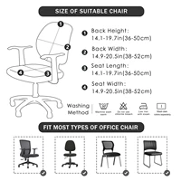 PU Waterproof Office Split Chair Covers Solid Color Computer Chairs Cover Universal Chair Protector(Seat cover + Backrest cover) 2
