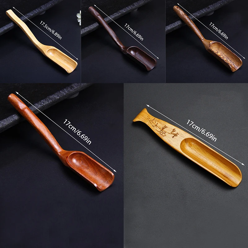 1Pc Chinese Kongfu Tea Scoop Wooden/Bamboo Retro Style Natural Spoon Portable Bamboo Teaspoon wood spoon wooden spoon