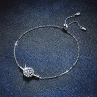 Bracelet rond en argent regardé S925 pour femme, bracelet en diamant Moissanite, bijoux de luxe, 1ct, coupe 8H8A, document VVS D 3