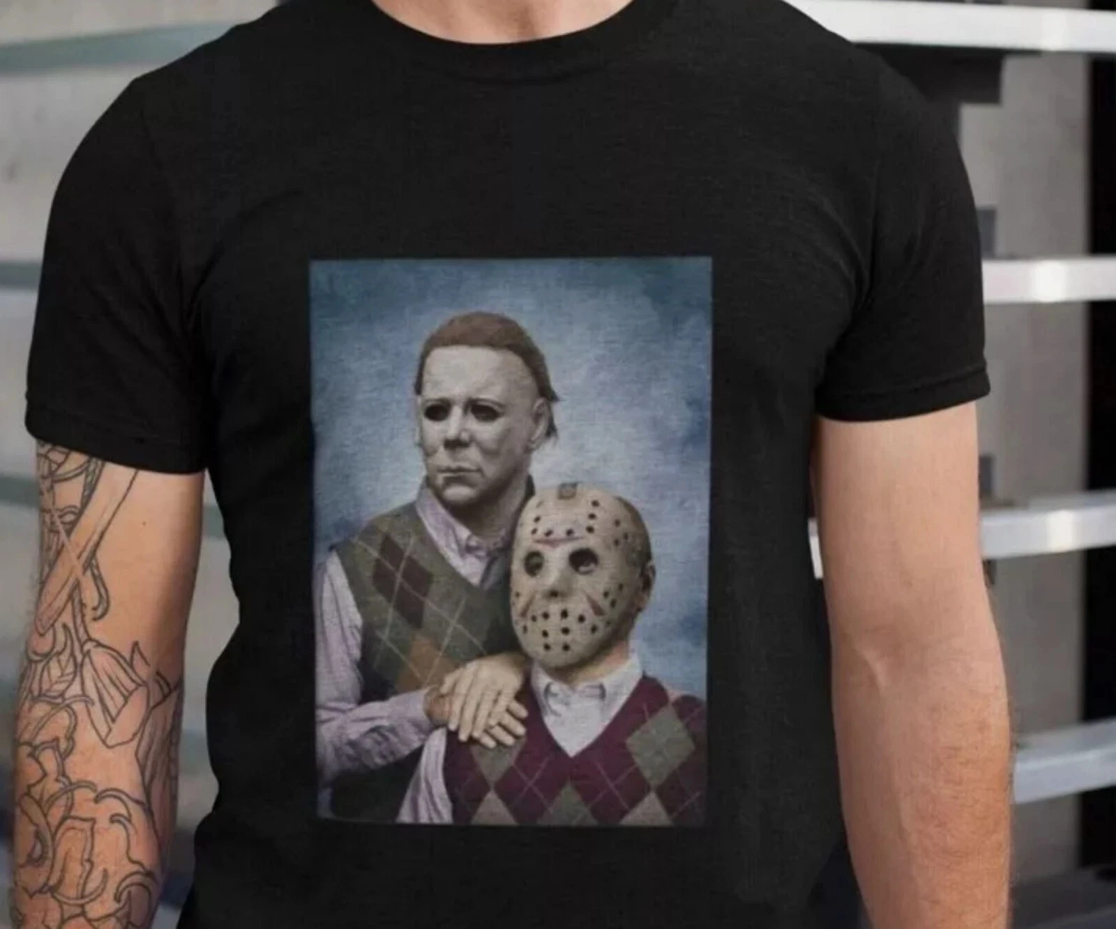 Michael Myers und Jason Voorhees Step Brothers Movie Lustiges T-Shirt Harajuku Vintage T-Shirt