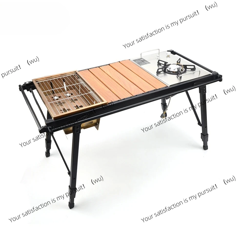التخييم للطي القابلة للإزالة IGT طاولة خشبية المحمولة ضوء التخييم شواء شواء في الهواء الطلق نزهة طاولة الصيد