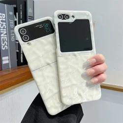 Korean Creative Trendy Water Wavy Foldable Shockproof Phone Case - Stylish Gift Edition - Galaxy Z Flip 3 (White)