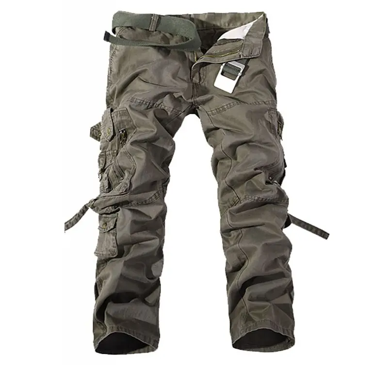 Tactical pants men‘s Multi-pocket washed overalls men loose cotton pants male cargo pants for male casual trousers