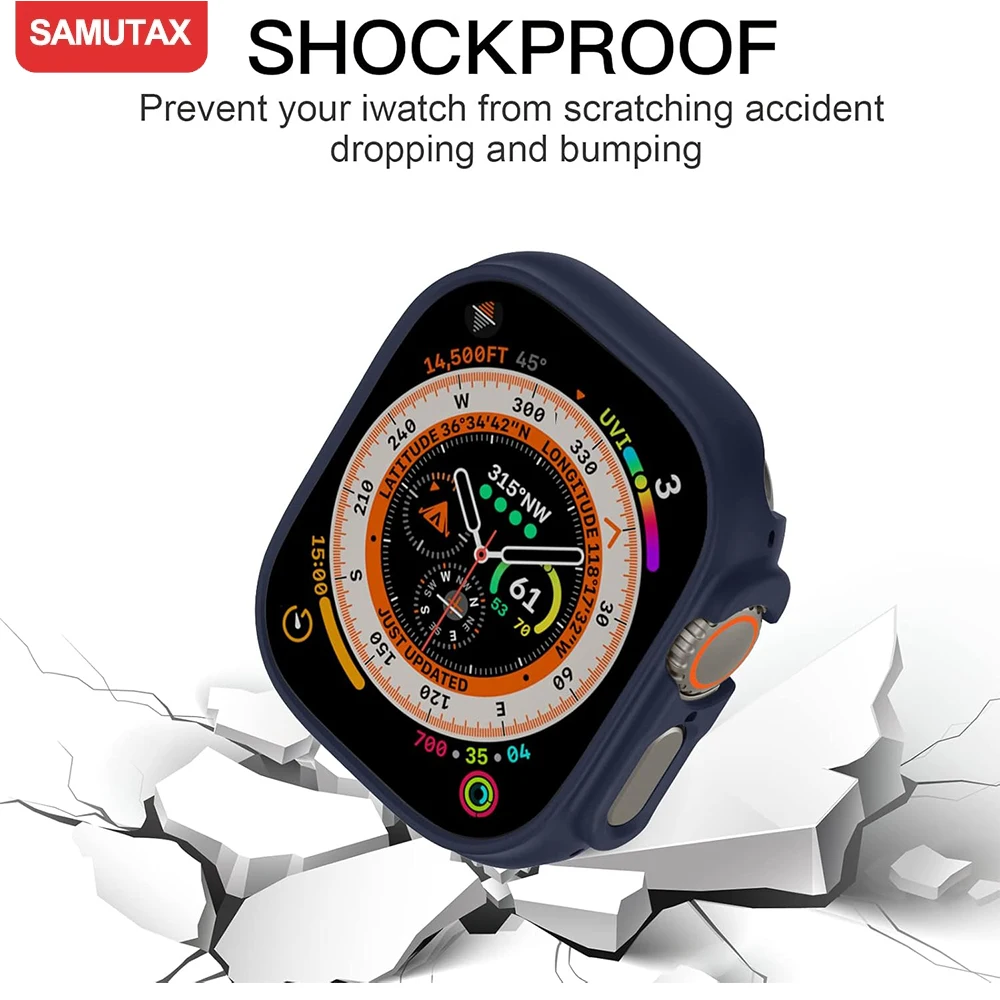Matte Shockproof Protective Bumper for Smartwatch – Hard PC Edge Cover