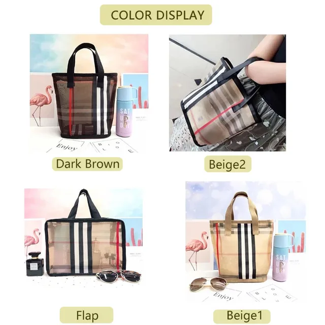 Átlátszó Tengerparti Táska Luxusmárka Kézitáska Designer Hálómosás Női Úszó Tároló - Image 3