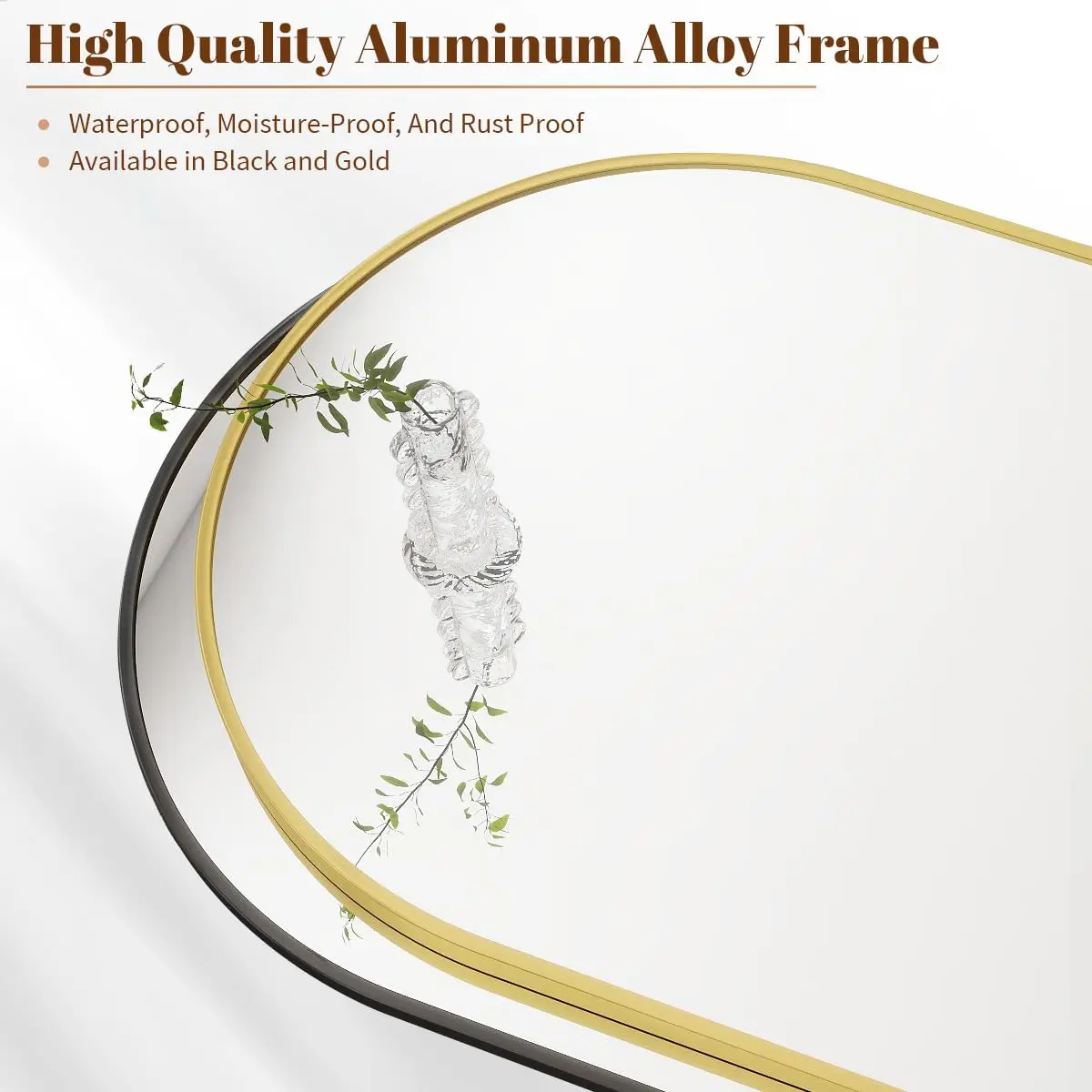 20"x30" Arch Bathroom Mirror, Wall Mounted Mirror, Vanity Wall Mirror w/Metal Frame for Bedroom, Entryway, Living Room 3