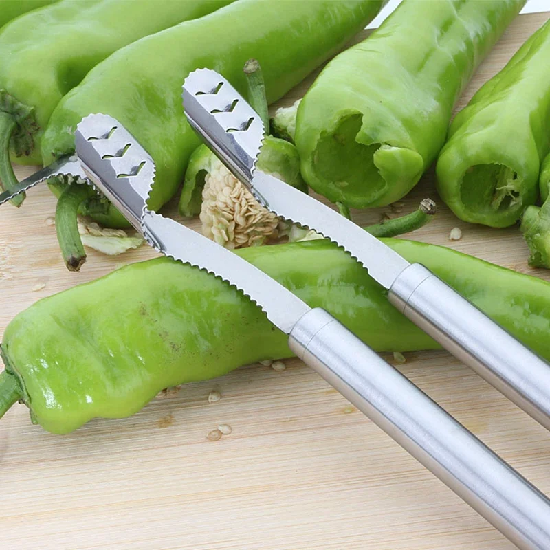 1Pcs Vegetable Fruit Coring Tool Pepper Tomato Slicer Edge Rotating Cutter Corers Seed Remover Stainless Steel Kitchen Gadgets 3