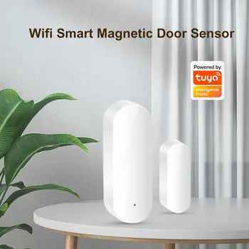 Tuya Smart WiFi Door Sensor Open Close Detector Smartlife App Control Notification Compatible with Alexa Google Home