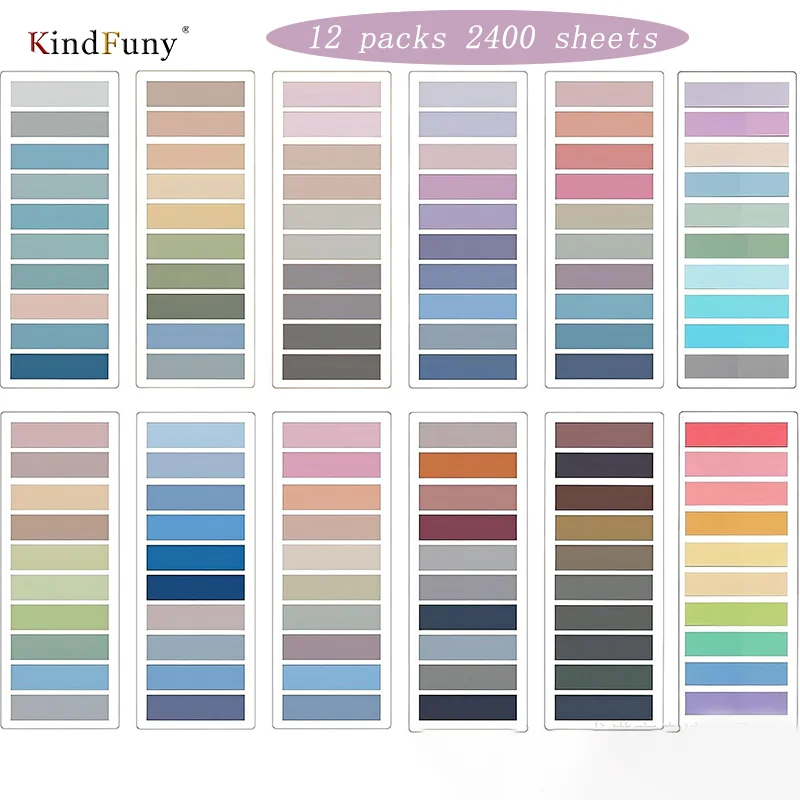 Маркеры KindFuny самоклеящиеся прозрачные, водонепроницаемые, с индексом 2400 шт.