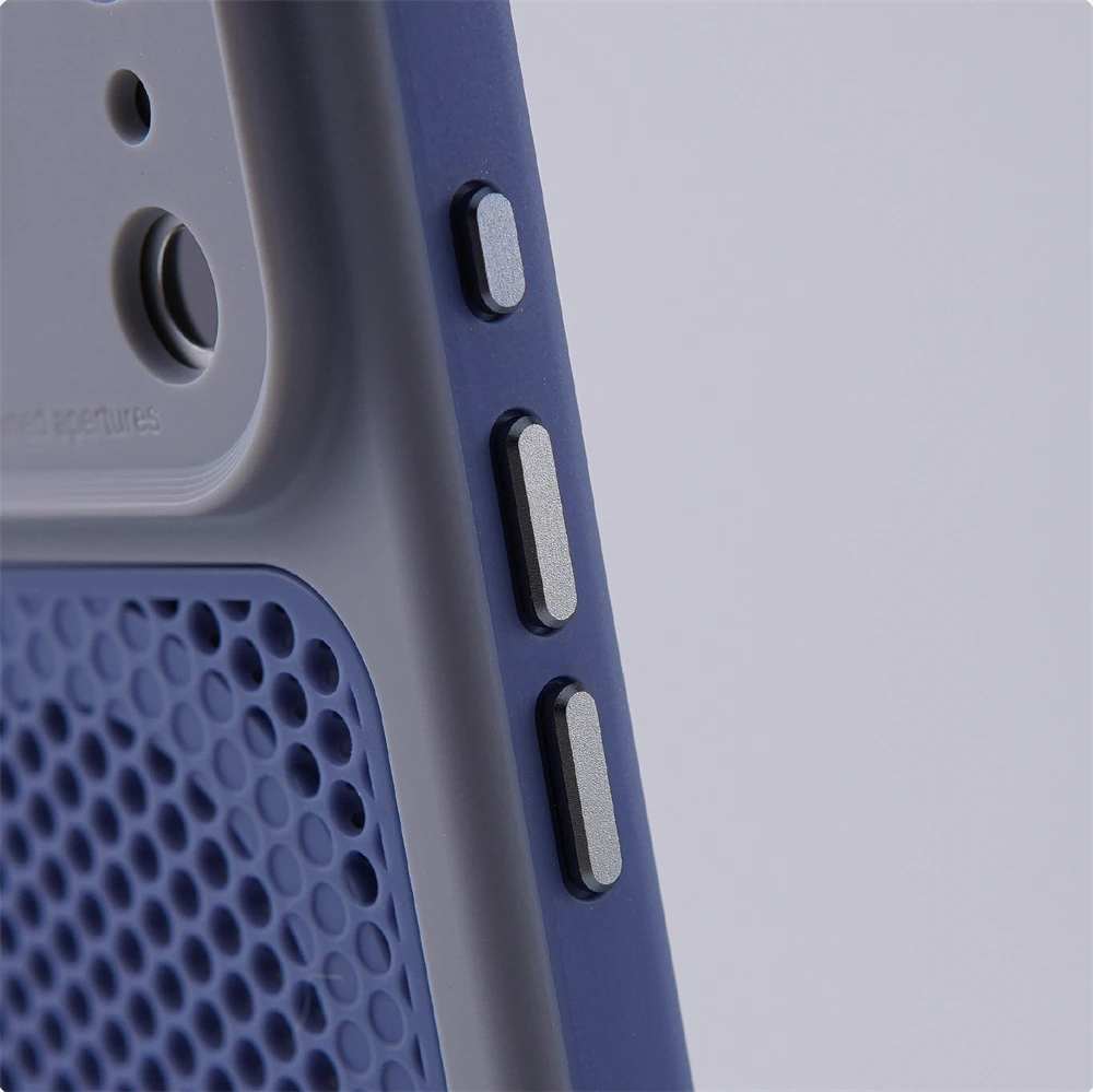 Honeycomb Heat Dissipation Magnetic Bumper Case with Breathable Hit Color Design