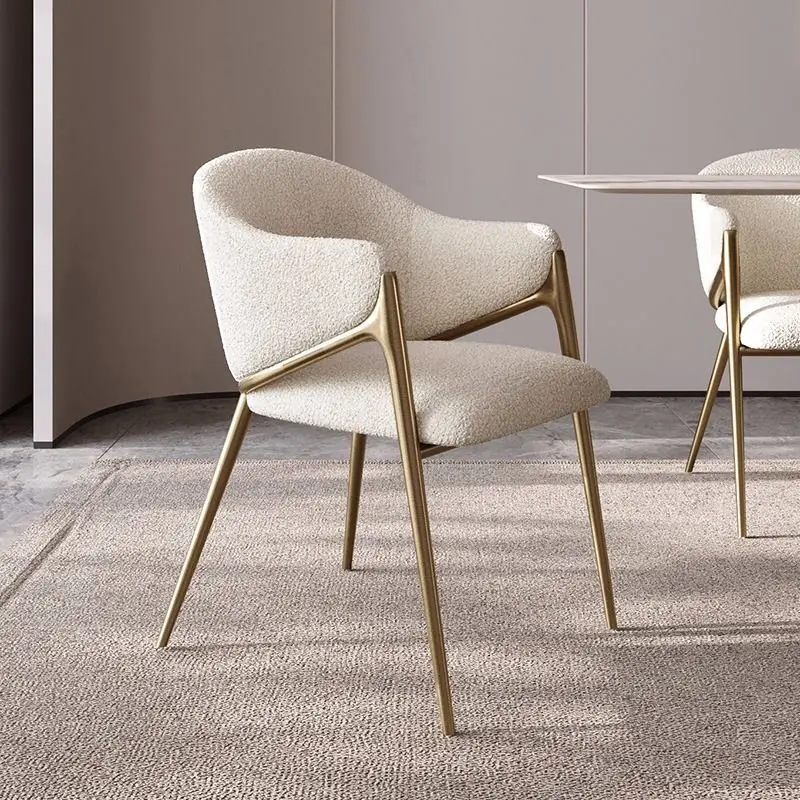 

Light Luxury Dining Chair Postmodern Minimalist Desk Chair Nordic Italian Makeup Chair Model Room Backrest Armchair Furniture