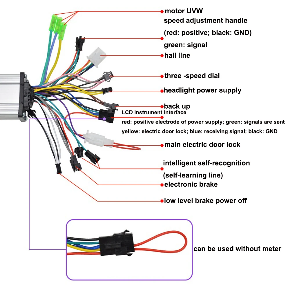 DC Electric Intelligent Motor Controller 24V/36V/48V 250W/350W Dual Drive Controller Electric Bike Brushless Motor