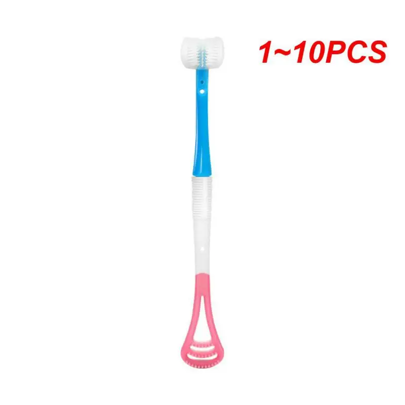 

1-10 шт., многофункциональная трехсторонняя зубная щётка для детей 2-6-12 лет