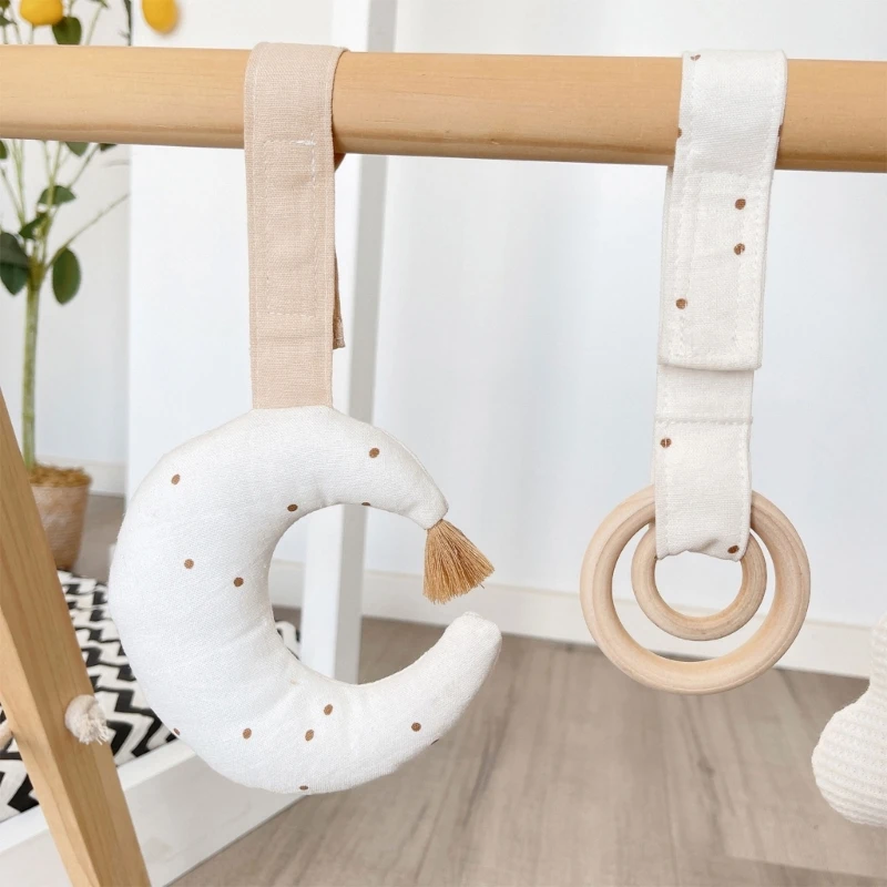 Hanging Toy Baby Wooden Gym Activity Toy Pendant Infant Sensory Toy 3pcs Set of Hanging Playing Toy Newborn Gifts