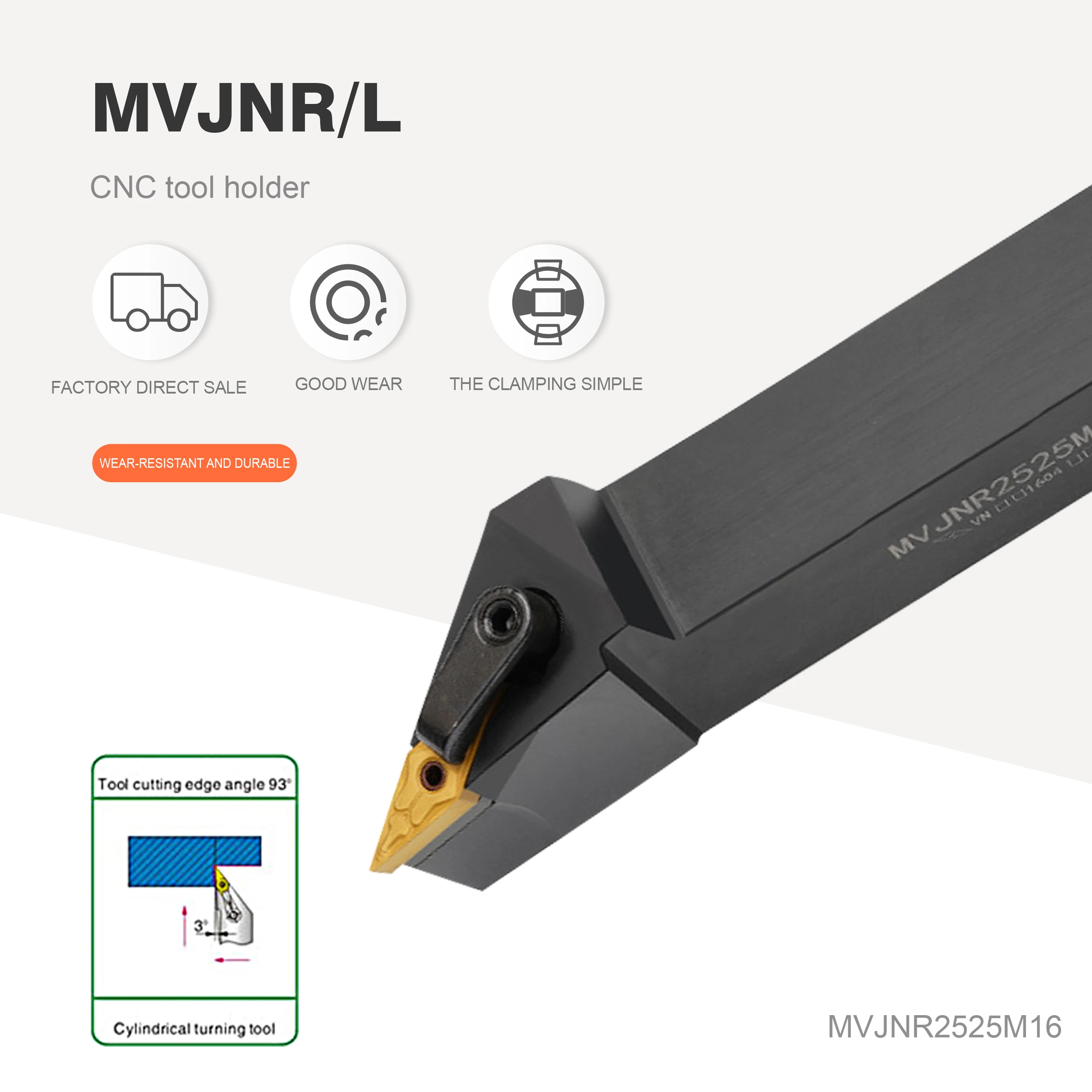 

EXTERNAL TURNING TOOL HOLDER MVJNR2020K16 MVJNR1616K16 MVJNR2525M16 VNMG160408 CARBIDE INSERT MVJNR LATHE CUTTING TOOL