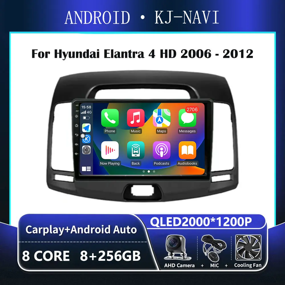 

Android 14 Carplay для Hyundai Elantra 4 HD 2006 - 2012 аудио стерео Автомагнитола мультимедийный плеер GPS-навигация WIFI DSP 4G