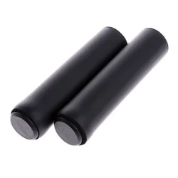 Ergonomic Anti - Skid Double Lock Bicycle Handlebar Grips - Black, Gold, Blue (Silica gel - Black)
