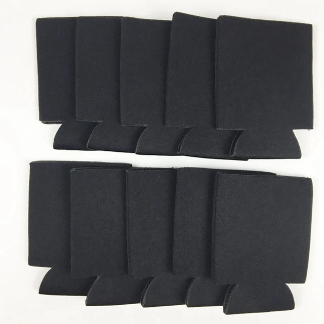 50PCS Foam Can Cooler Drink Cup Bottle Sleeve Insulator Wrap Cover New Black 2