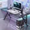 Esports Gaming Table K-shaped Modern Luxury Iron Computer Desks Ergonomic Gaming Player Computer Desk Simple Bedroom Office Desk 1