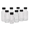 6pcs Small Clear Glass Bottles with Lids for Liquids Tiny Short Jars with Caps Mini Glass Juice Bottles for Potion, Ginger Shots 2