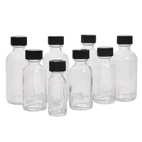 6pcs Small Clear Glass Bottles with Lids for Liquids Tiny Short Jars with Caps Mini Glass Juice Bottles for Potion, Ginger Shots 2