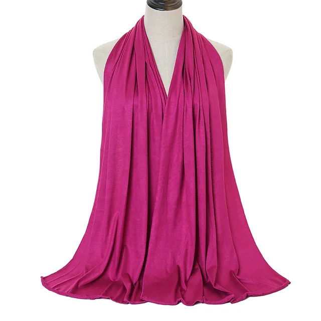 Écharpe Hijab en Jersey de coton Modal de qualité supérieure, châle musulman Long, Turban doux uni, bandeau pour femmes, bandeau africain 170x60cm
