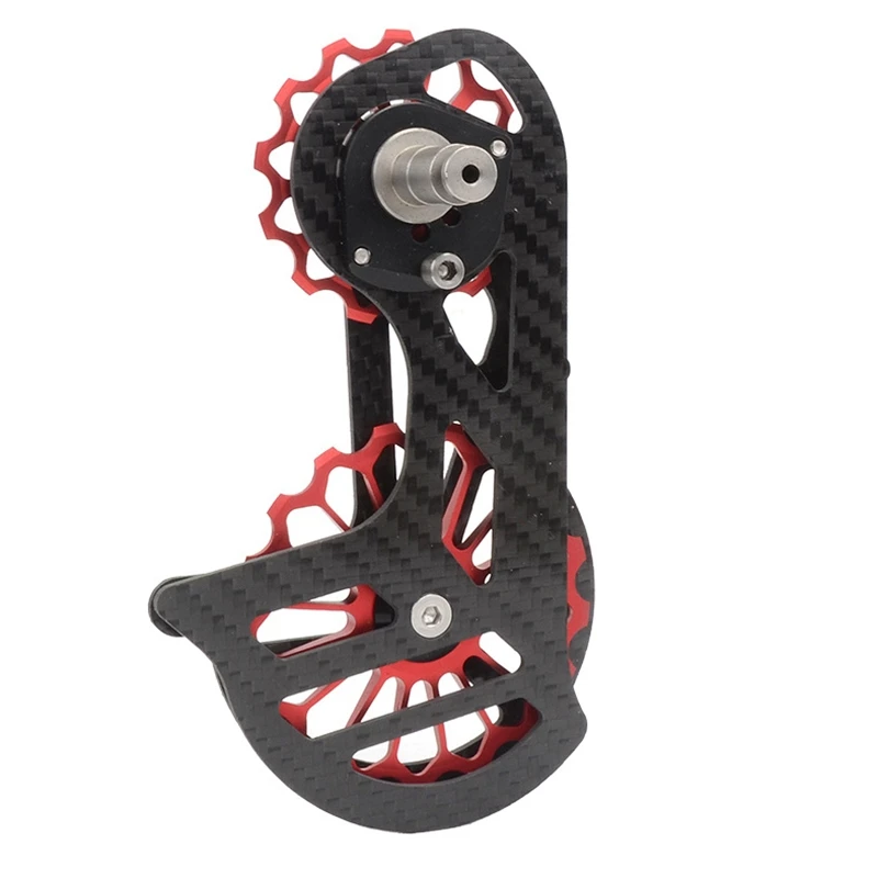 

GOLDIX SD4 Bicycle Carbon Fiber Ceramic Rear Derailleurs Guide Wheel,for Shiman 8000 8050 8070 9100 9150 9170,Red