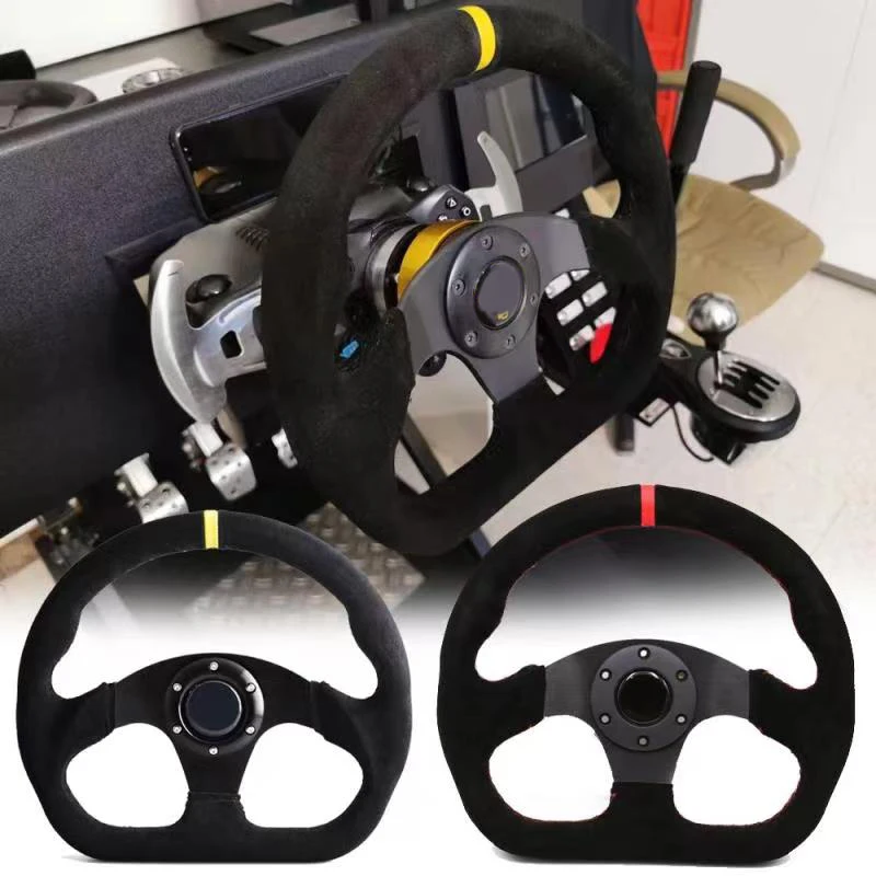 Universal 13inch 320mm Om Style Racing Steering Wheel Suede Leather