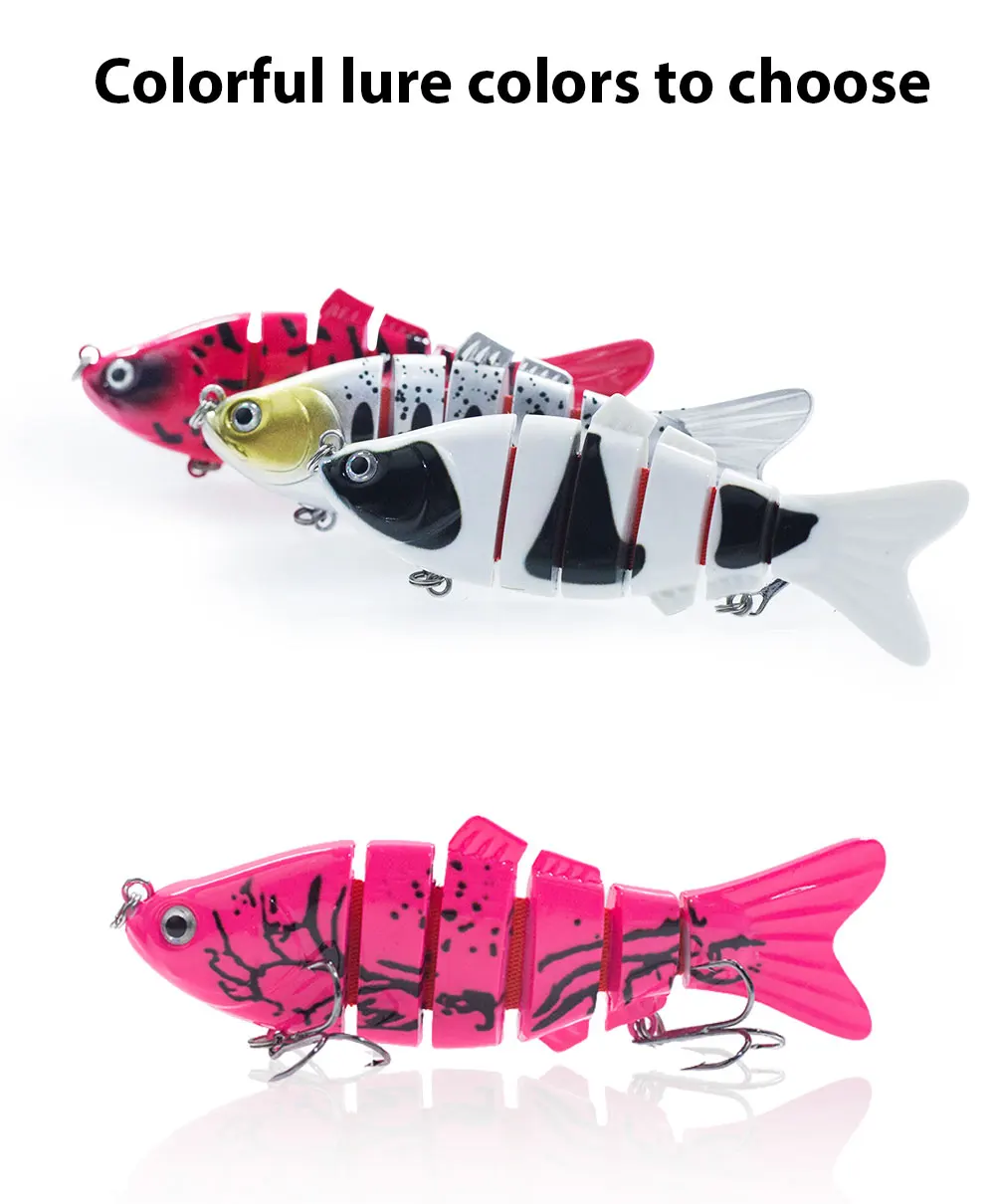 Hanlin 100 mm/3,49 Zoll künstlicher Angelköder mit mehreren Gelenken, Wobbler, lebensechter Swimbait, langsam sinkender Hartplastik-Forellen-Bass-Gerät – Detail 9