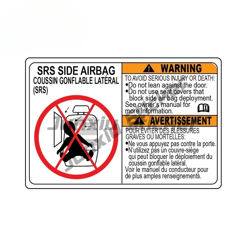 Adesivi per auto con avviso airbag in vinile personalizzati - immagine 6
