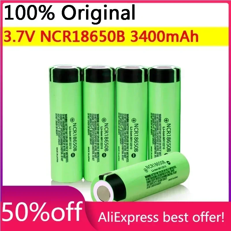 

100% original ncr18650b-3400mah rechargeable lithium battery 3.7V 18650 battery 3400mah, free of postage+LED flashlight