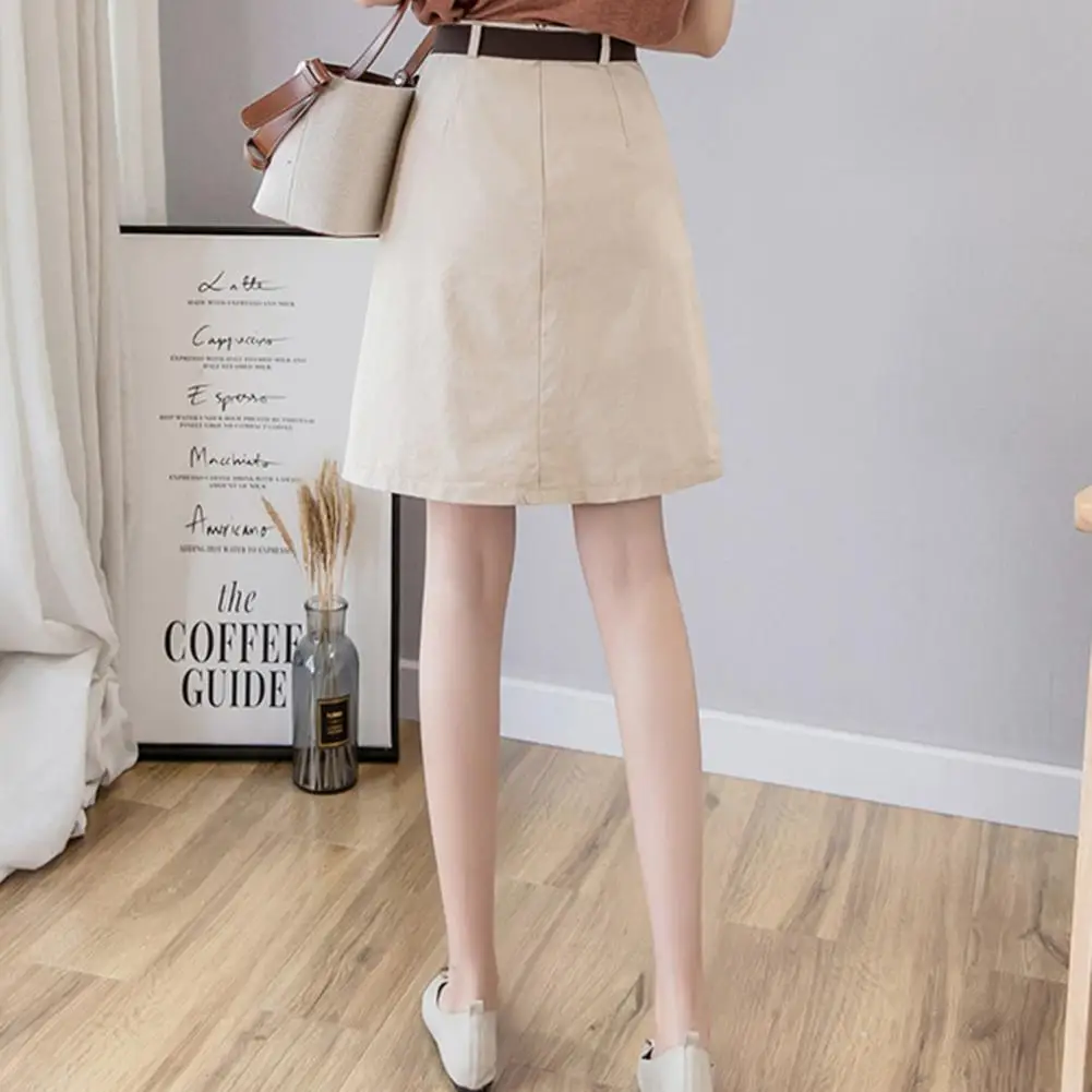 

Women Mini Skirt Trendy Breathable Above Knee Ladies Girls Solid Summer Skirt Work Wear Women Short Skirt Women Casual Skirt