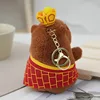 1PC Cute Buddha Style Capybara Doll Small Pendant Capybara Plush Keychain Doll Bag Pendant Kawaii Keychain 5