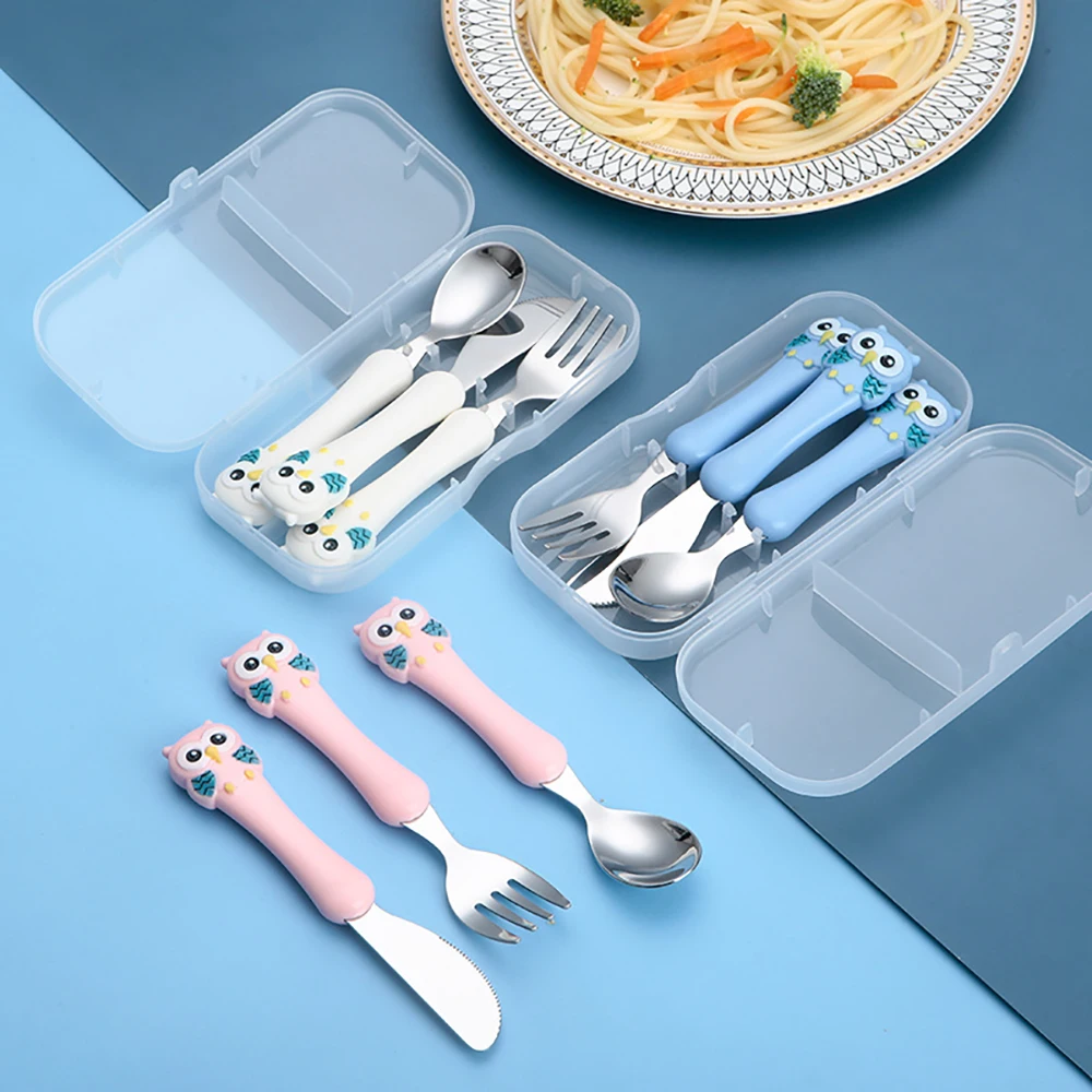 3-Piece Kids Stainless Steel Utensils Set 1