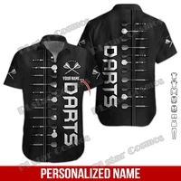 Personalized Name Darts Player 3D Printed Men's Hawaiian Shirt Summer Beach Short sleeve shirt Unisex Casual Tee shirts SH02 1