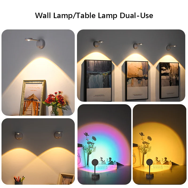 LED Spotlight Wireless Picture Light Rechargeable Painting Light with Motion Sensor Stick on Lights 360&deg; Rotation Stepless Di Motion Sensor Light Led Light