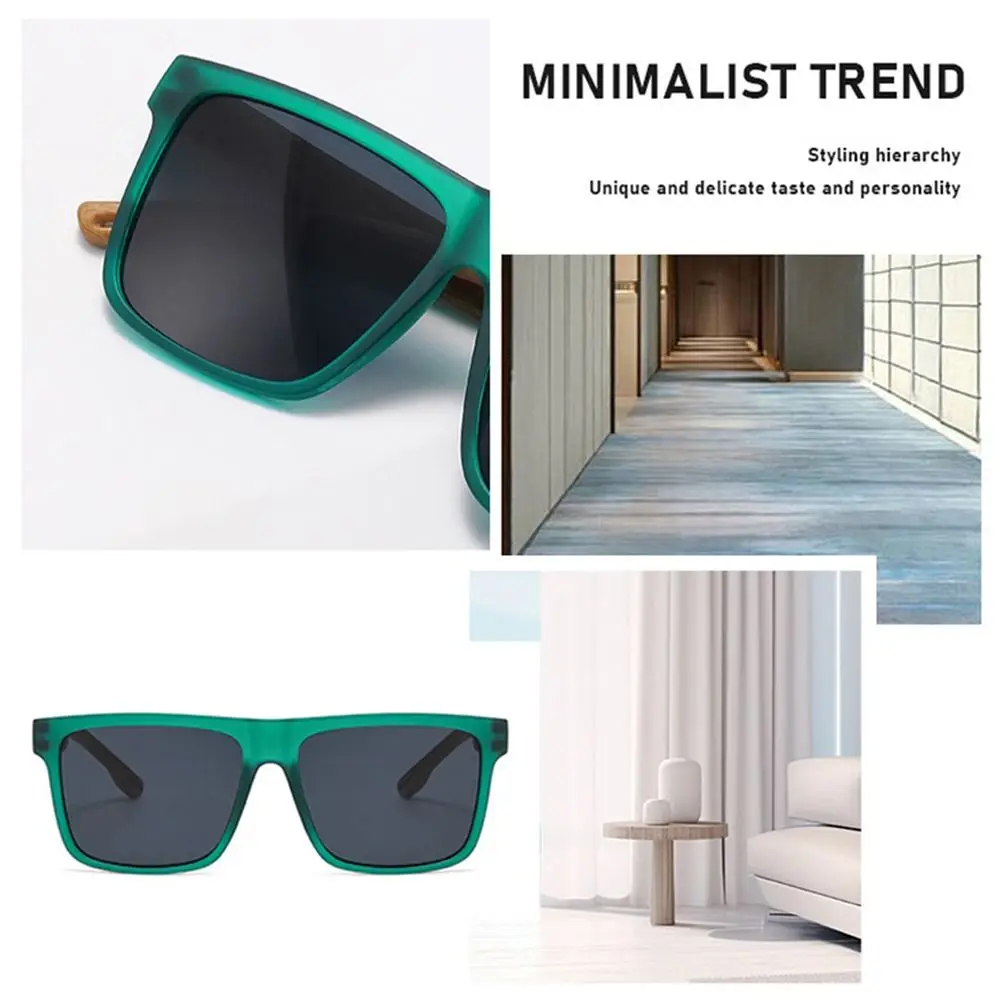 Fashion Spring Hinges Wood Grain Sunglasses UV400 Protection Retro Cycling Eyewear Casual Shades Eyewear Outdoor Street