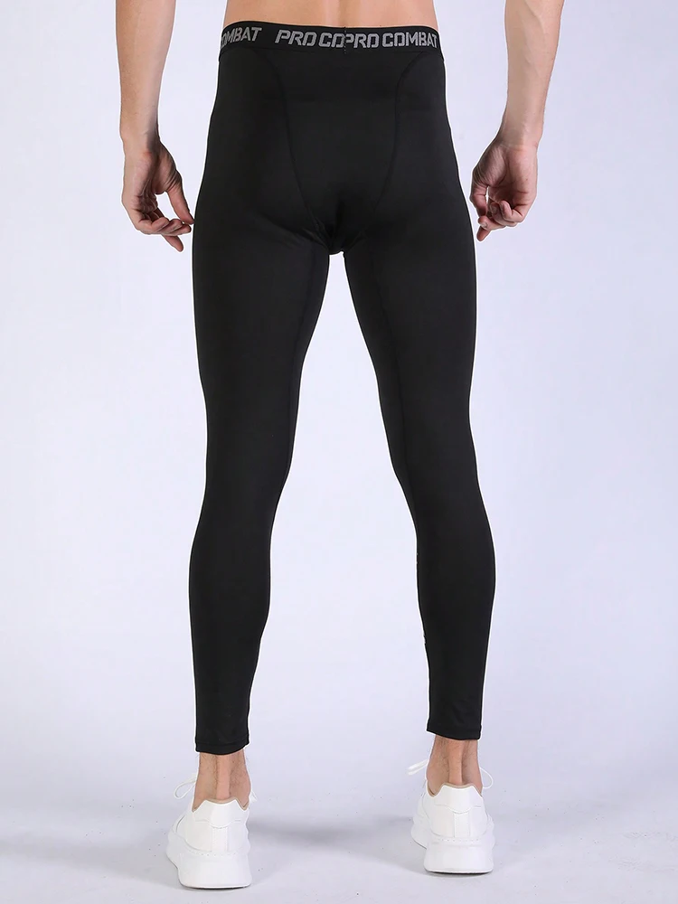Men's high-elastic warm compression pants,sports running fitness tights, quick-drying,breathable, cool and dry compression pants