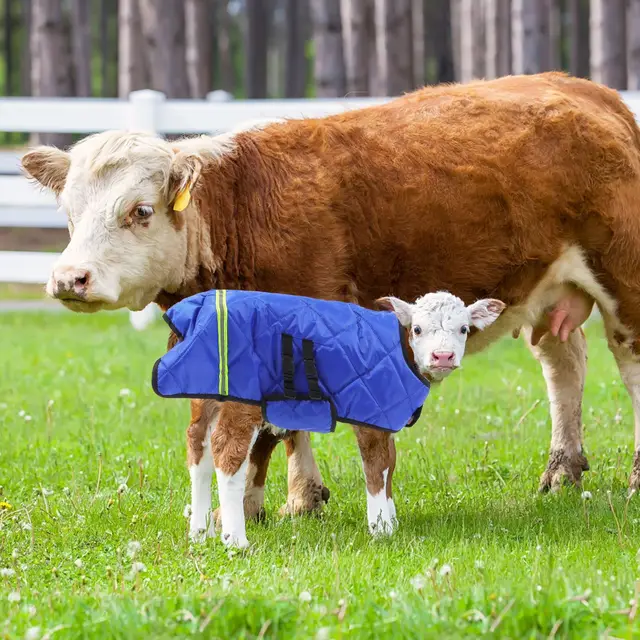 Thickened Calf Vest Warm Fleece Waterproof Ranch Supplies Goat Jacket Winter Horse Care Products Farm Animal Wear Coat 4