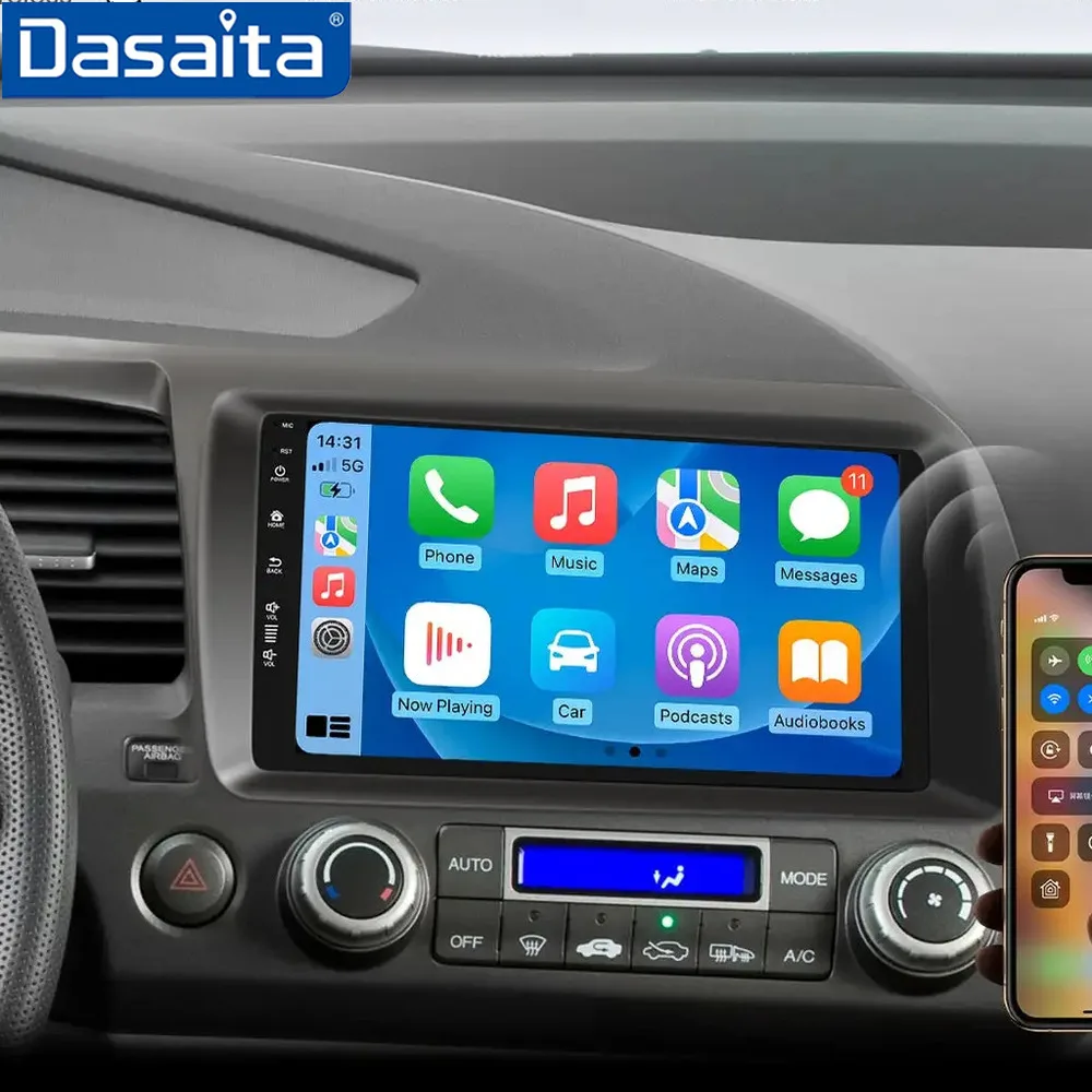 

Dasaita for Honda Civic 2007-2011 LHD Qualcomm 665 9" QLED Screen Wireless Carplay Android Auto Radio Android12 Car Stereo