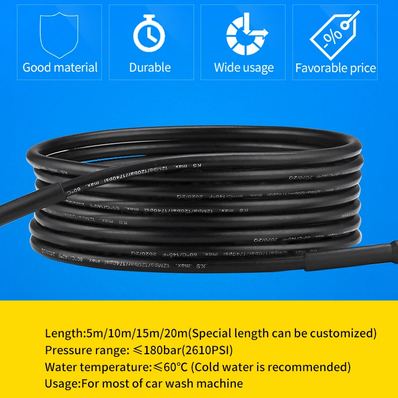 Car Wash Accessories High Pressure Washer Hose M2215 M2214 For Car Wash Water Gun Pipe For Car Cleaning Machine 2