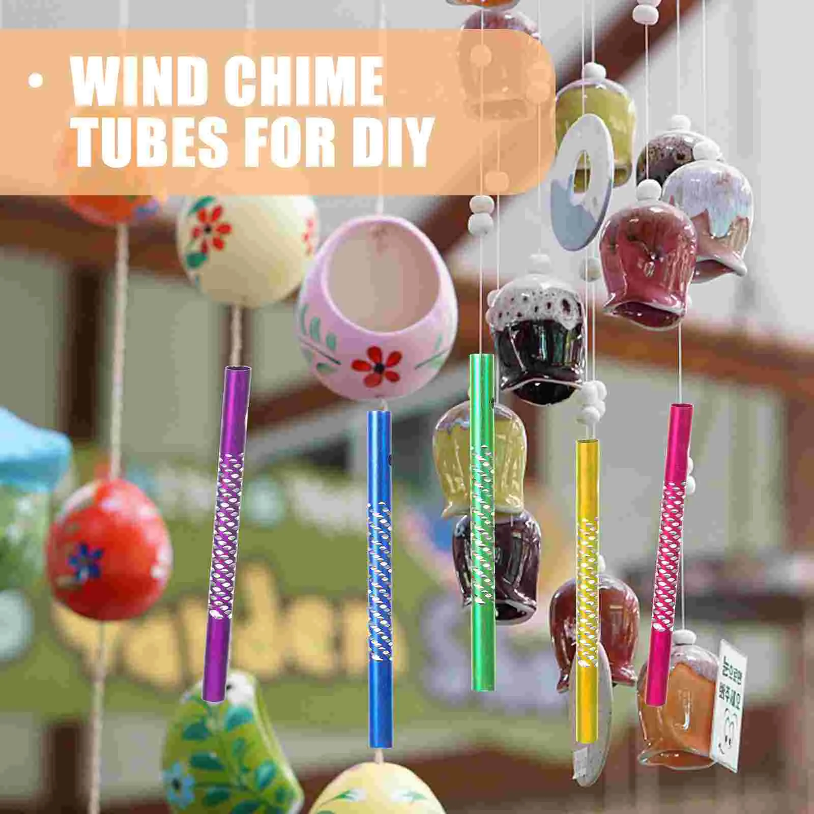 50 Pcs Wind Chime Tube Metal Pipe Kids Toy Wind Chime Parts Hanging Decor Garden Accessories Bell Plaything Home Decor 3