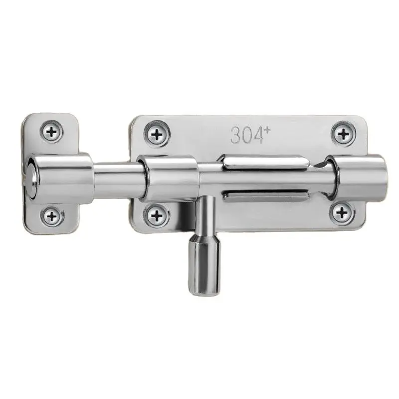 1Set Silver Stainless Steel Door Latch Solid Sliding Bolts Latch Hasp Home Hardware Gate Safety Toilet Door Lock