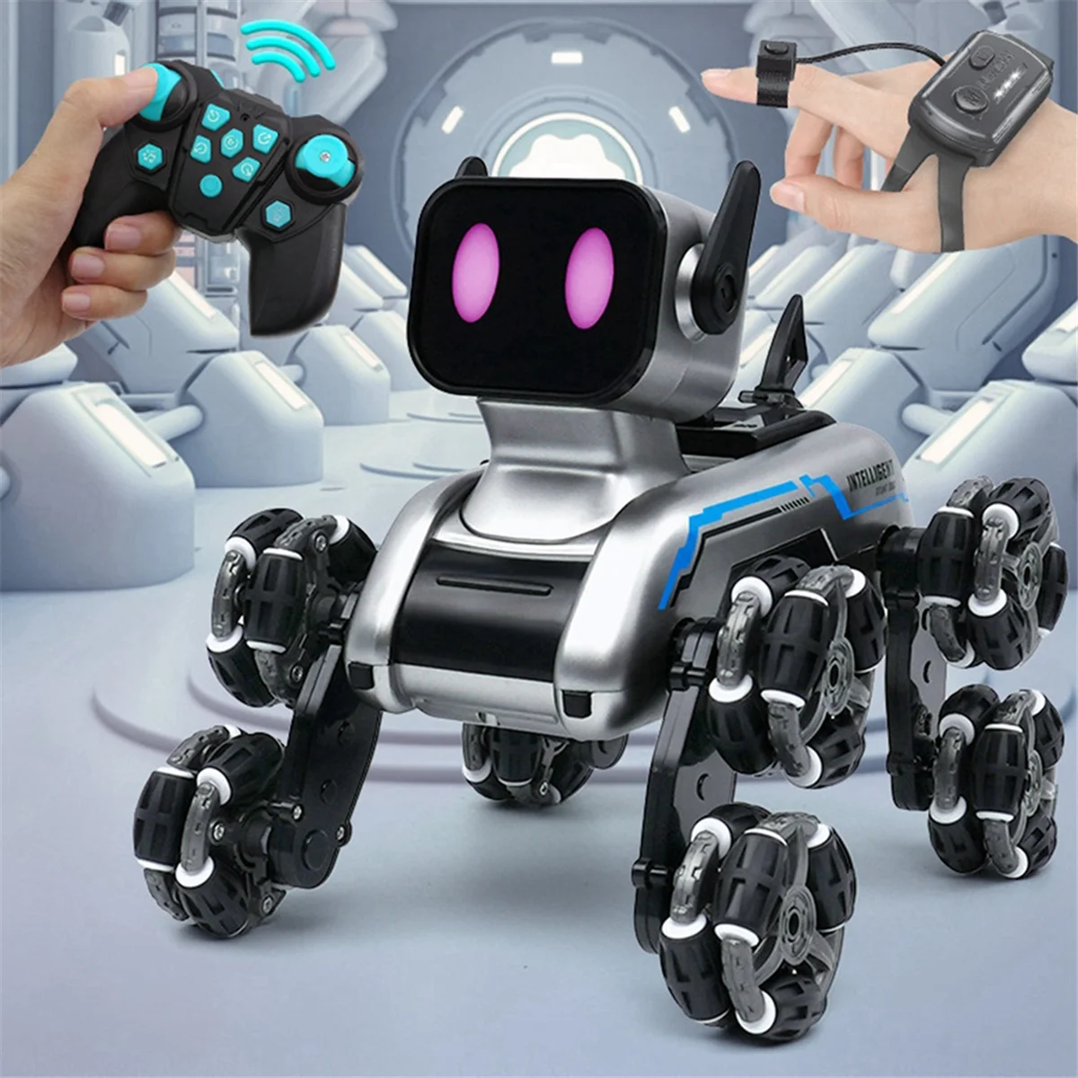 Children'S Smart Toy Remote Control Robot Dog Electric Robot Dog Remote Control Car Eight-Wheel Stunt Robot Dog 2